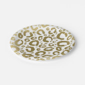 Witte & Gouden Glam Luipaard Print Party Papieren Bordje (Gekanteld)