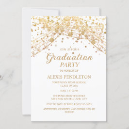 Witte Gouden Glitter Afstudeerceremonie Kaart