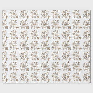 Witte gouden glitter laat kerst sneeuwen cadeaupapier