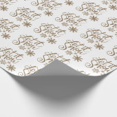 Witte gouden glitter laat kerst sneeuwen cadeaupapier (Hoek)