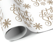 Witte gouden glitter laat kerst sneeuwen cadeaupapier (Rol Hoek)