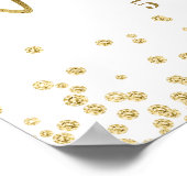 Witte Gouden Glitter Script Lettertype Baby Shower Poster (Hoek)