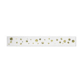 Witte & gouden Glitter Stippen Kaart Wrap Around L Omwikkelbaar Adreslabel (Individueel)