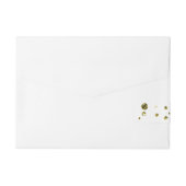 Witte & gouden Glitter Stippen Kaart Wrap Around L Omwikkelbaar Adreslabel (Achterkant)