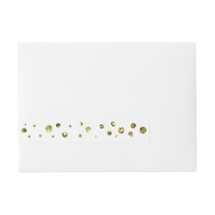 Witte & gouden Glitter Stippen Kaart Wrap Around L Omwikkelbaar Adreslabel