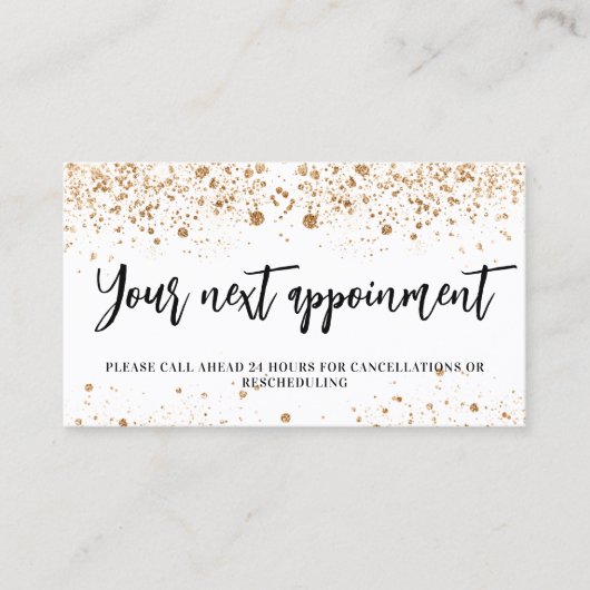 Witte gouden glitters QR zakelijke afspraakkaart Kortingskaartje (Voorkant)