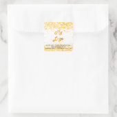Witte gouden glitters zakelijk logo vierkante sticker (Tas)