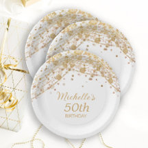 Witte gouden glitterslinger Verjaardagsfeestje