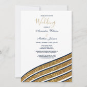 Witte gouden goudzeemaand blauwe geometrische brui kaart (Voorkant)