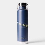 Witte Gouden Gradiënt Pickleball Typografie Naam Waterfles (Achterkant)