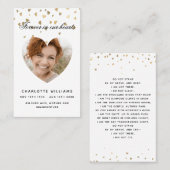 Witte gouden harten fotografienkaart visitekaartje (Voorkant / Achterkant)