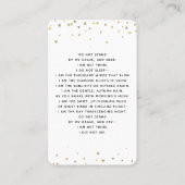 Witte gouden harten fotografienkaart visitekaartje (Achterkant)