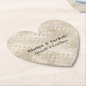 Witte Gouden Harten   Kartonnen Onderzetters (Gekanteld)