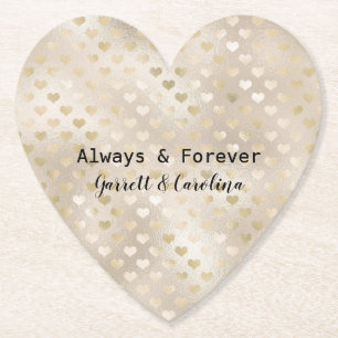 Witte Gouden Harten   Kartonnen Onderzetters