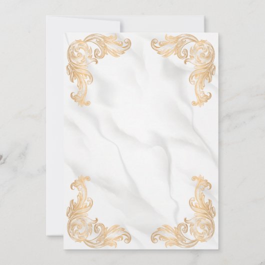 Witte Gouden Hoek Islamitische Moslim Bruiloft Kaart (Achterkant)