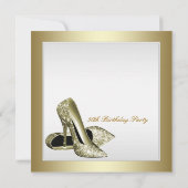 Witte gouden hoge hakken vrouwen 50ste verjaardag kaart (Achterkant)