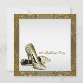 Witte gouden hoge hakken vrouwen 50ste verjaardag kaart (Achterkant)