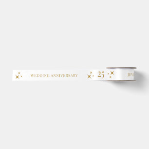 Witte Gouden Huwelijksjubileum 25 Jaar Satijnen Lint