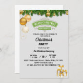 Witte & gouden kerstballen Kerstfeest Kaart (Voorkant / Achterkant)