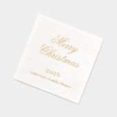 Witte gouden kerstdiner folie servetten (Links)