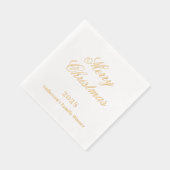 Witte gouden kerstdiner folie servetten (Rechts)