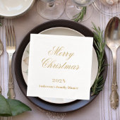 Witte gouden kerstdiner folie servetten