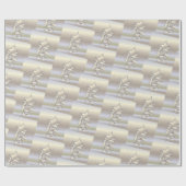 Witte gouden Kerstmis Cadeaupapier (Vlak)