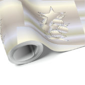 Witte gouden Kerstmis Cadeaupapier (Rol Hoek)