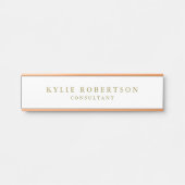 Witte & Gouden Kleuren Professionele Trendy Plain Deurbordje (Voorkant)