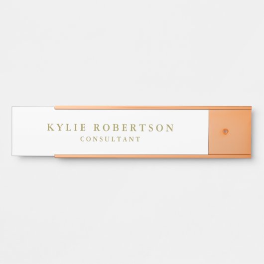 Witte & Gouden Kleuren Professionele Trendy Plain Deurbordje (Voorkant)