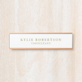 Witte & Gouden Kleuren Professionele Trendy Plain Deurbordje (Voorkant)
