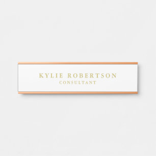 Witte & Gouden Kleuren Professionele Trendy Plain Deurbordje