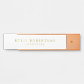 Witte & Gouden Kleuren Professionele Trendy Plain Deurbordje (Voorkant)