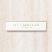 Witte & Gouden Kleuren Professionele Trendy Plain Deurbordje (Voorkant)