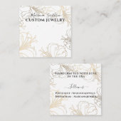 Witte Gouden Lelies Chic Grote Oorbellen Displayka Vierkante Visitekaartje (Voorkant / Achterkant)