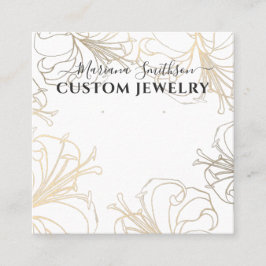 Witte Gouden Lelies Chic Grote Oorbellen Displayka Vierkante Visitekaartje