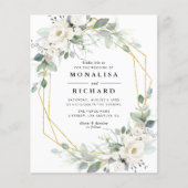 Witte gouden lijst huwelijksuitnodiging (Voorkant)