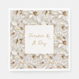 Witte Gouden Lotusbloemen Servet