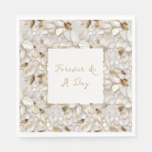 Witte Gouden Lotusbloemen Servet (Voorkant)