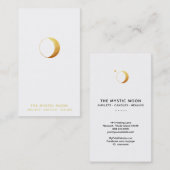** WITTE Gouden Maan Sterren Mystieke Maan Luna Visitekaartje (Voorkant / Achterkant)