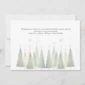 Witte & Gouden Minimalistische Moderne Kerstbomen Kaart (Achterkant)