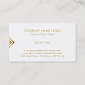 Witte & Gouden Moderne Geometrische Accenten Bedri Visitekaartje (Achterkant)