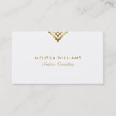 Witte & Gouden Moderne Geometrische Accenten Bedri Visitekaartje (Voorkant)