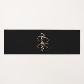 Witte gouden monogram initiaal naam script elegant yogamat (Voorkant (horizontaal))