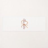Witte gouden monogram initiaal naam script yogamat (Voorkant (horizontaal))