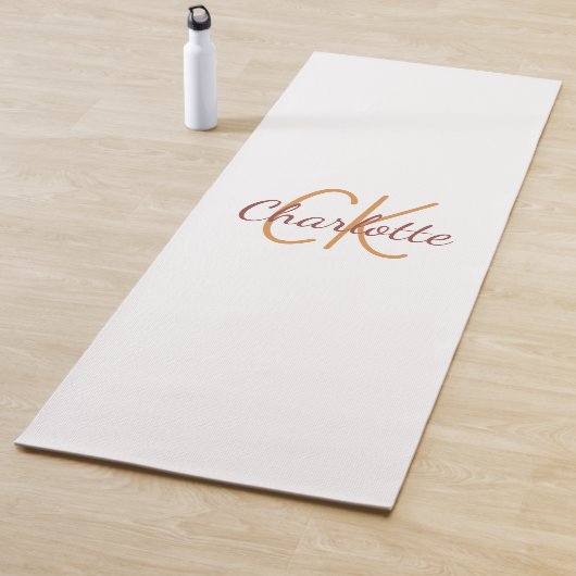 Witte gouden monogram initiaal naam script yogamat (In situ)