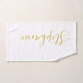 Witte gouden monogram yoghanddoek handdoek (Handdoek)