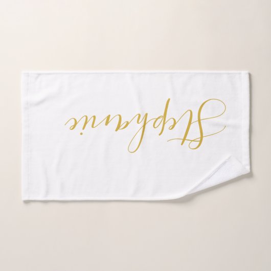 Witte gouden monogram yoghanddoek handdoek (Handdoek)