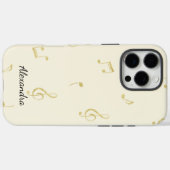 Witte Gouden Muzieknoten Case-Mate iPhone Case (Achterkant (horizontaal))