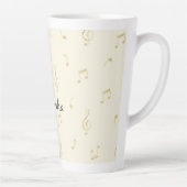 Witte Gouden Muzieknoten Latte Mok (Rechts)